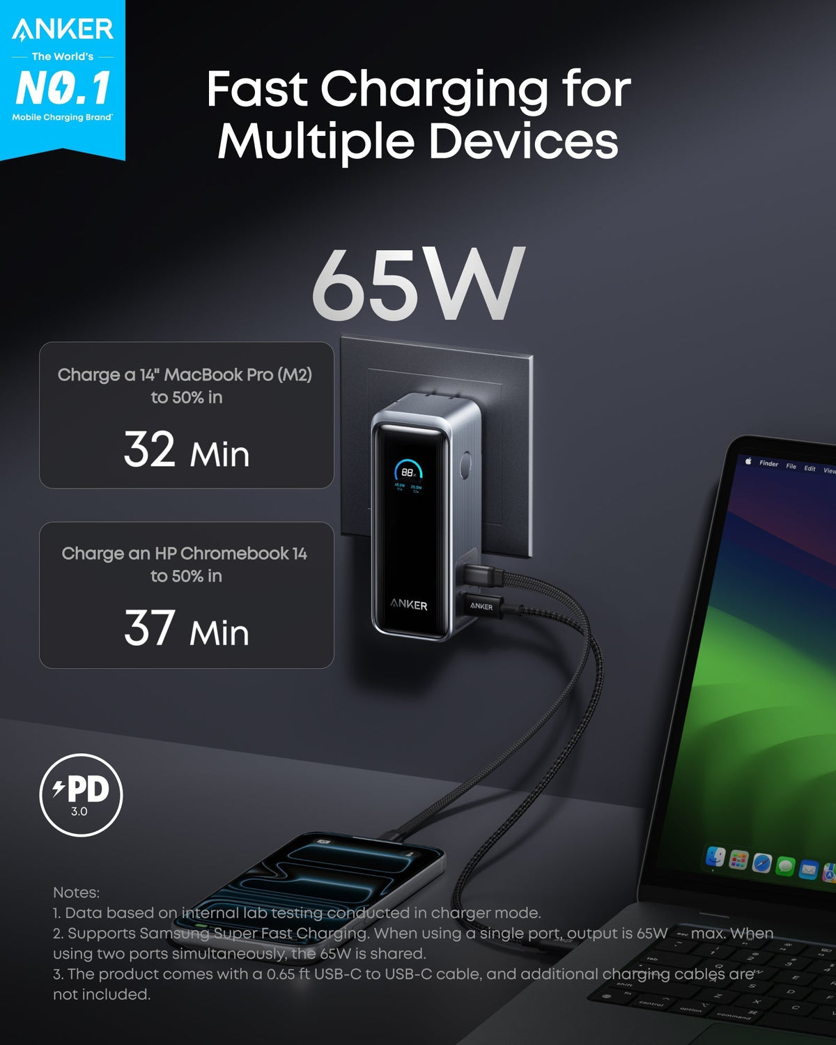 Refurbished Anker Prime Power Bank (9.6K, 65W, Fusion)