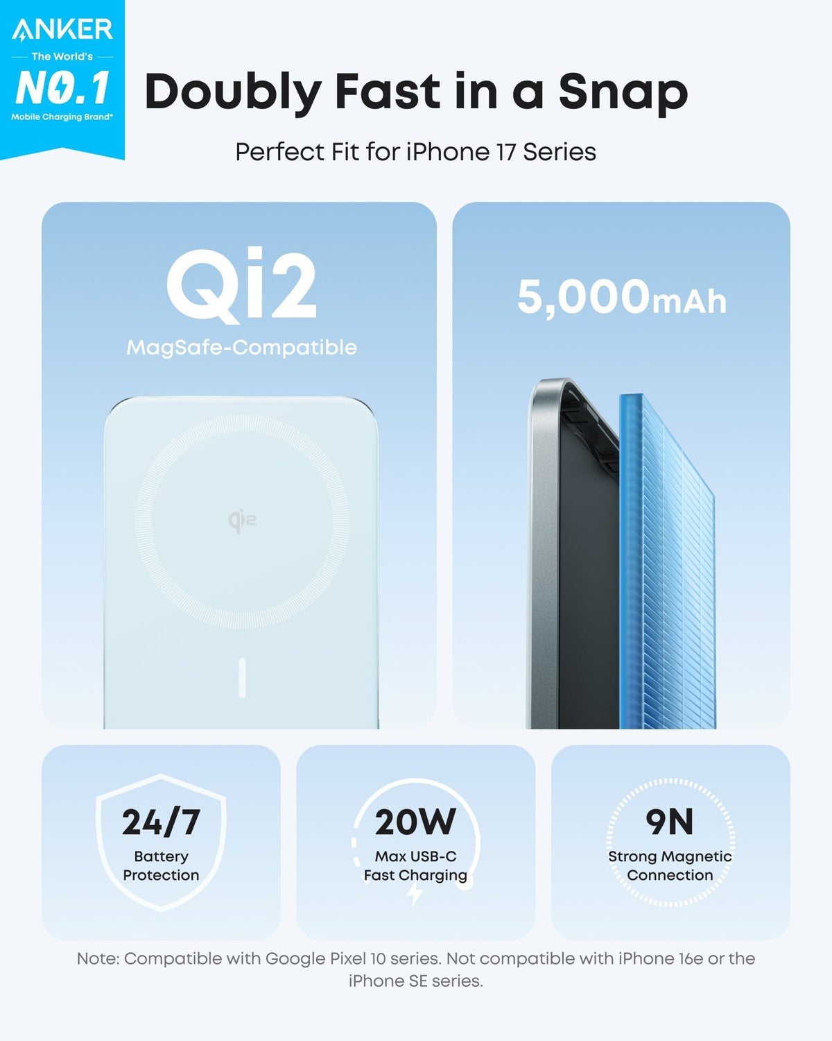 Anker Nano Power Bank (5K, MagGo, Slim)