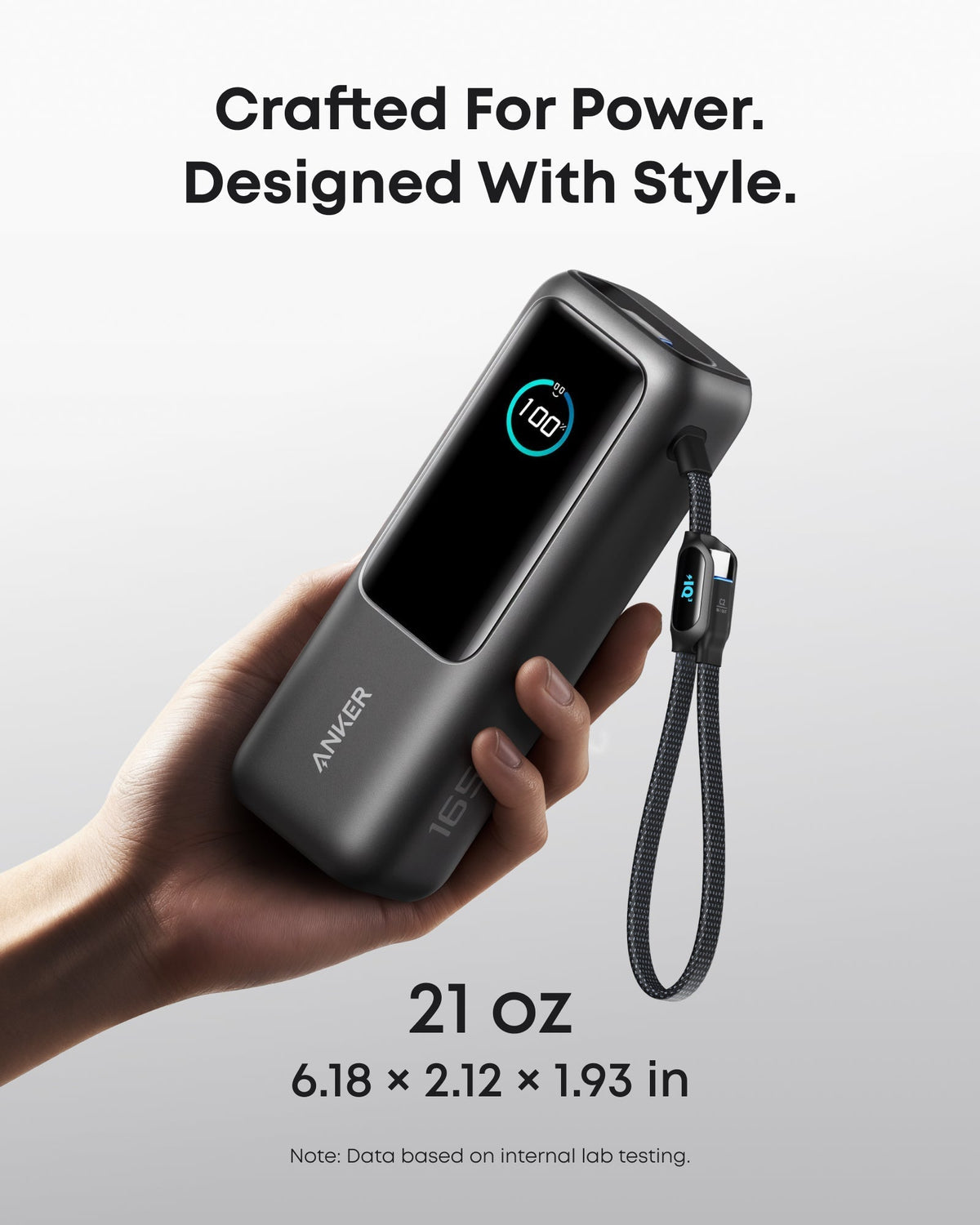 Bundle kit: Anker Laptop Power Bank (25K, 165W, Built-In and Retractable Cables) and Anker USB-C to USB-C Cable (6 ft, 240W, Upcycled-Braided)