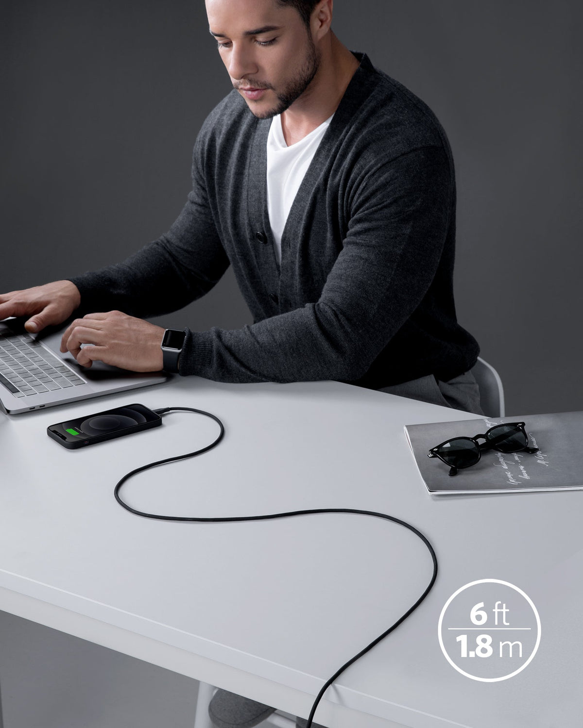 Anker 641 USB-C to Lightning Cable (Flow, 3 ft Silicone)