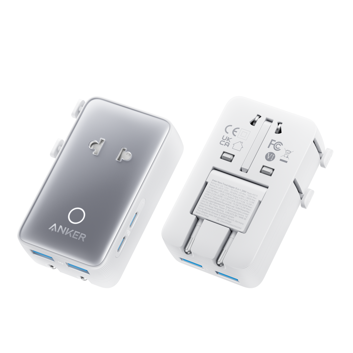 Anker MagGo Wireless Charging Station (3-in-1, Foldable Pad) and Anker Nano Travel Adapter (5-in-1, 20W, 1-Pack)