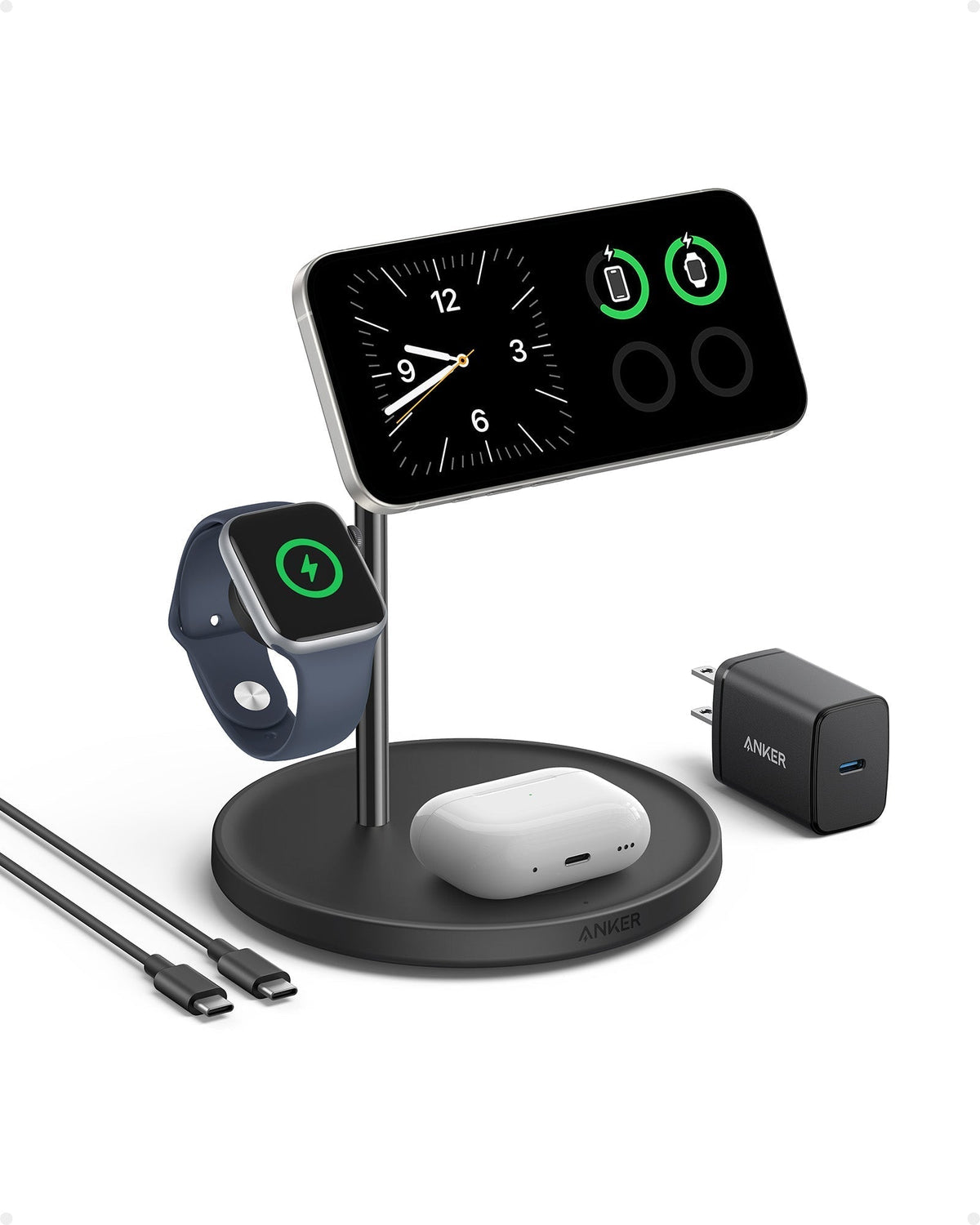Refurbished Anker MagGo Wireless Charging Station (3-in-1 Stand)